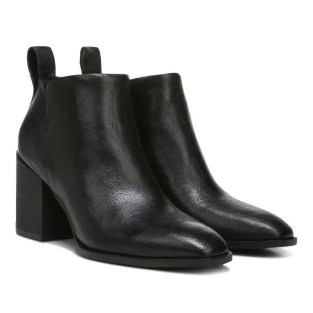 Vionic Lyssa Comfort Heeled Side Zip Ankle Boot 10 Black Leather